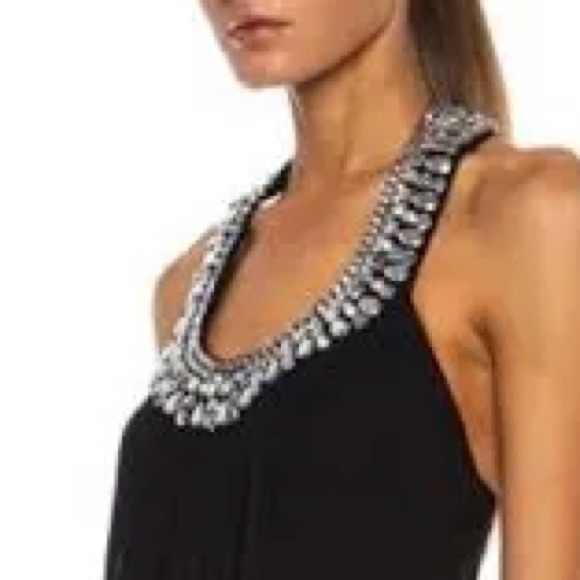 NWT Diane Von Furstenberg Silk Chiffon Formal Gown Dress Black Tie Wedding - Picture 3 of 12